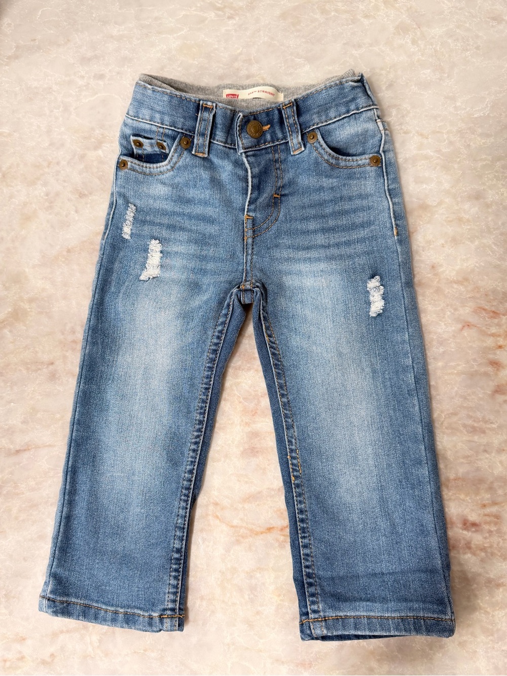 Levi's Kids Light Blue Distressed Slim Jeans